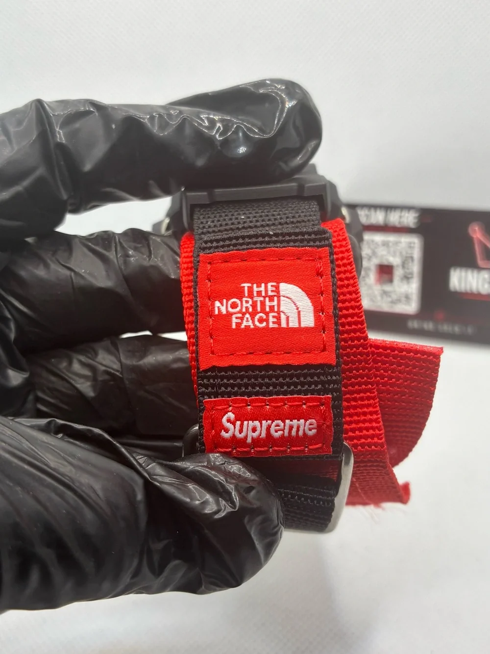 Red & Black SupremeXNorthFace G-Shock Blacl Analog-Digital Watch